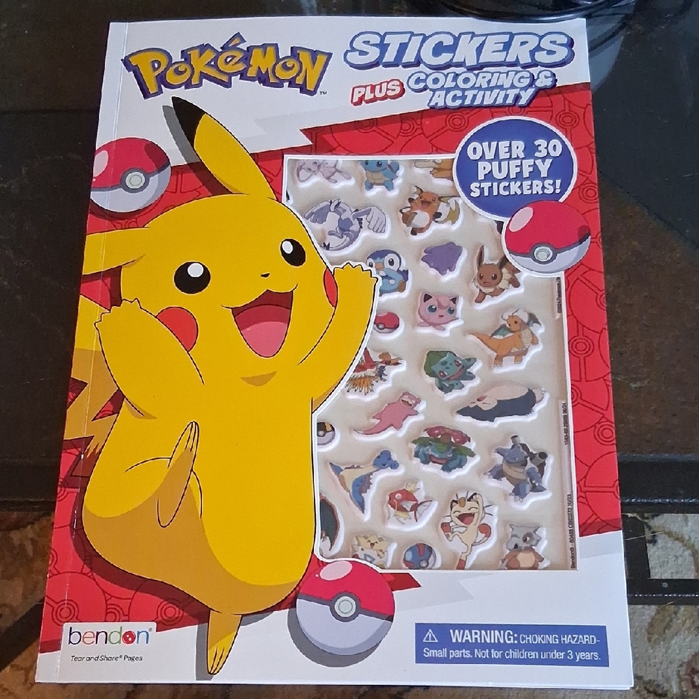 POKEMON ACTIVITY BOOK WITH PUFFY STICKERS